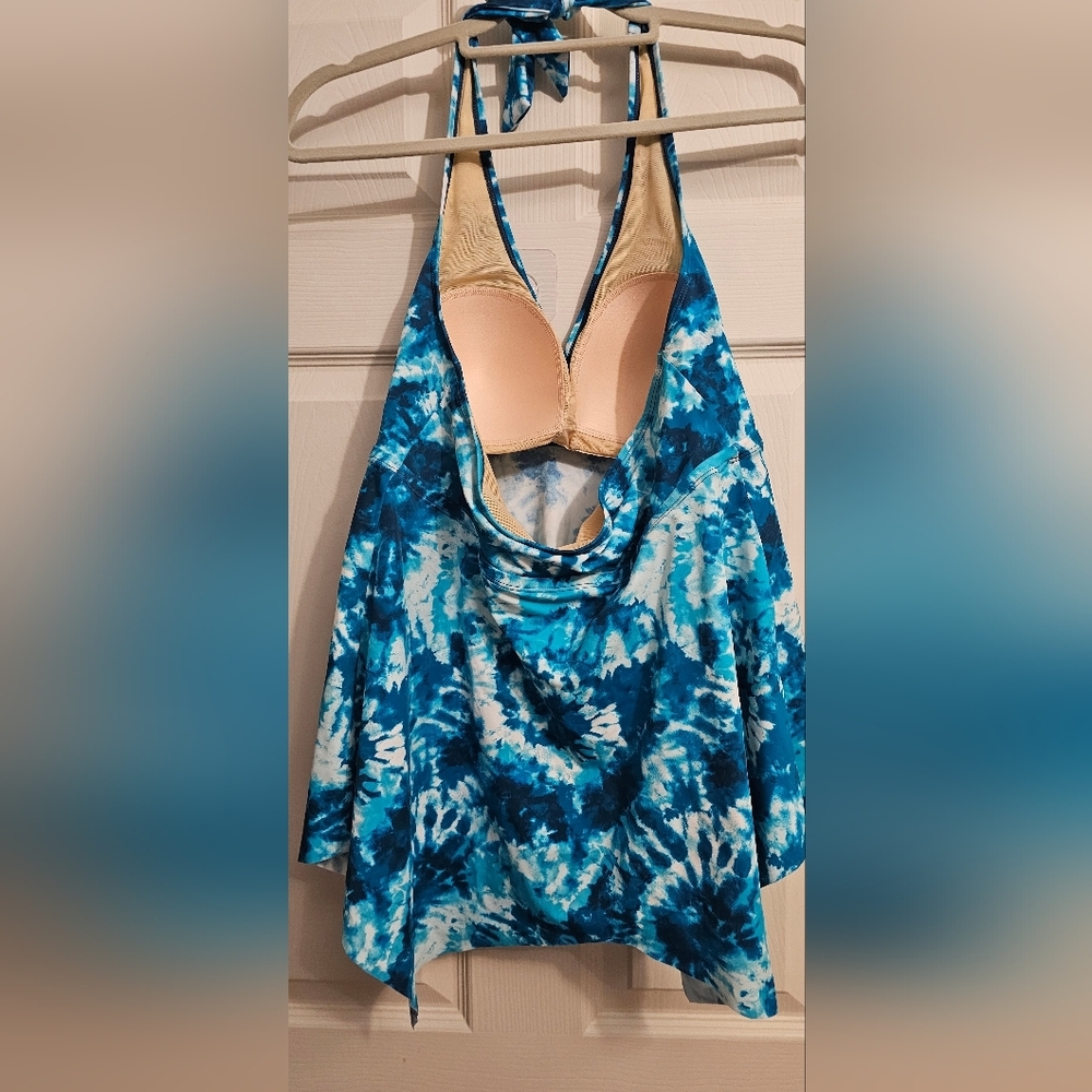 Kim Gravel Water Color Print Tankini Swimsuit Size 16 - Picture 3 of 7